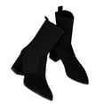 thumbnail image 4 of Wensltd Mid Calf Boots for Women Pointy Toe Versatile Solid Color Autumn Winter Trendy Chunky Heel Boots​, 4 of 8