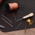 thumbnail image 7 of 9Pcs Shoe Repair Needle and Thread Set, Canvas Leather Sewing Awl Needle with Copper Handle 45m Nylon Waxed Thread Cord with Thimble Assortment Kit Leather Sewing Tools for Canvas Shoe and Repair, 7 of 7