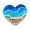 Light Blue - 5x5cm, variant on Fused Glass Heart Paperweight, 5x5cm Handcrafted Ocean Blue Art Glass for Desk & Shelf Decoration (Dark Blue)