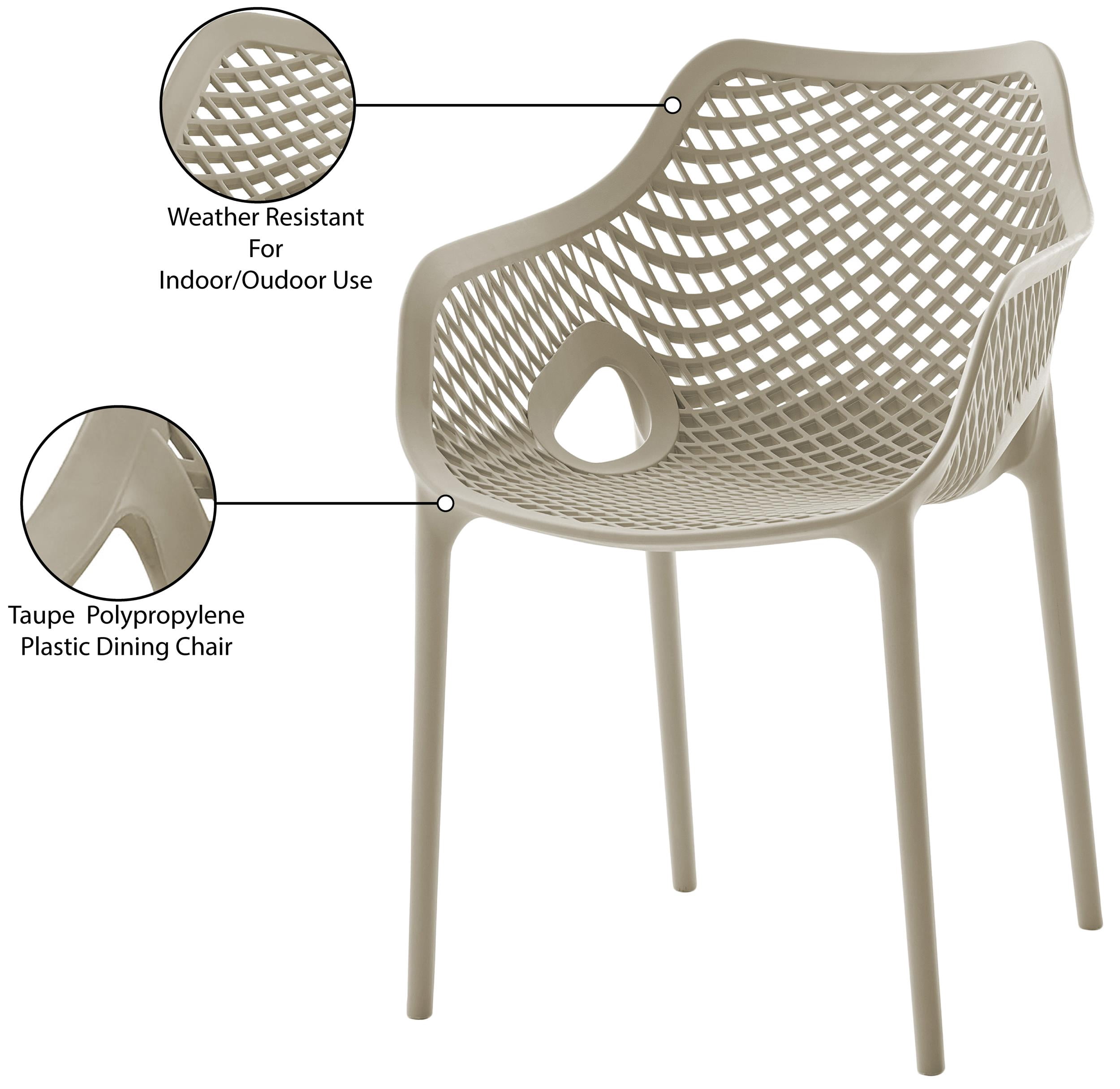 Meridian Furniture Mykonos Taupe Outdoor Patio Dining Chair (Set of 4)