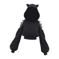 thumbnail image 1 of Sudadera con capucha de gran tamaño para mujer Hugo SG góticas Punk de gato de Halloween manga larga, 1 of 7