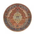 thumbnail image 3 of Unique Loom Baracoa Collection Area Rug - Miramar (5' 5" Round Rust Red/Blue), 3 of 7