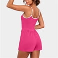 thumbnail image 6 of lcziwo Rompers for Women Dressy Casual Spaghetti Strap Workout Athletic Shorts Jumpsuits Summer Beach Vacation Clothes Hot Pink L, 6 of 7