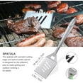 thumbnail image 2 of BBQ Grill Tools Set with Extra Thick Stainless Steel Spatula, Fork, Tongs & Cleaning Brush, 2 of 5