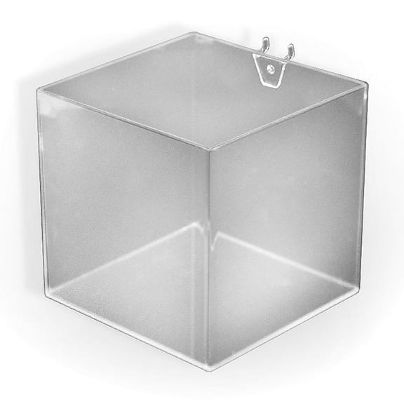6" Cube Bin for Pegboard or Slatwall, 4-Pack