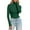 Green, variant on Women T-Shirt Long Sleeve High Neck Knit Solid Color Basic Stretch Casual Shirt Soft Comfortable Tunic Blouse,Brown