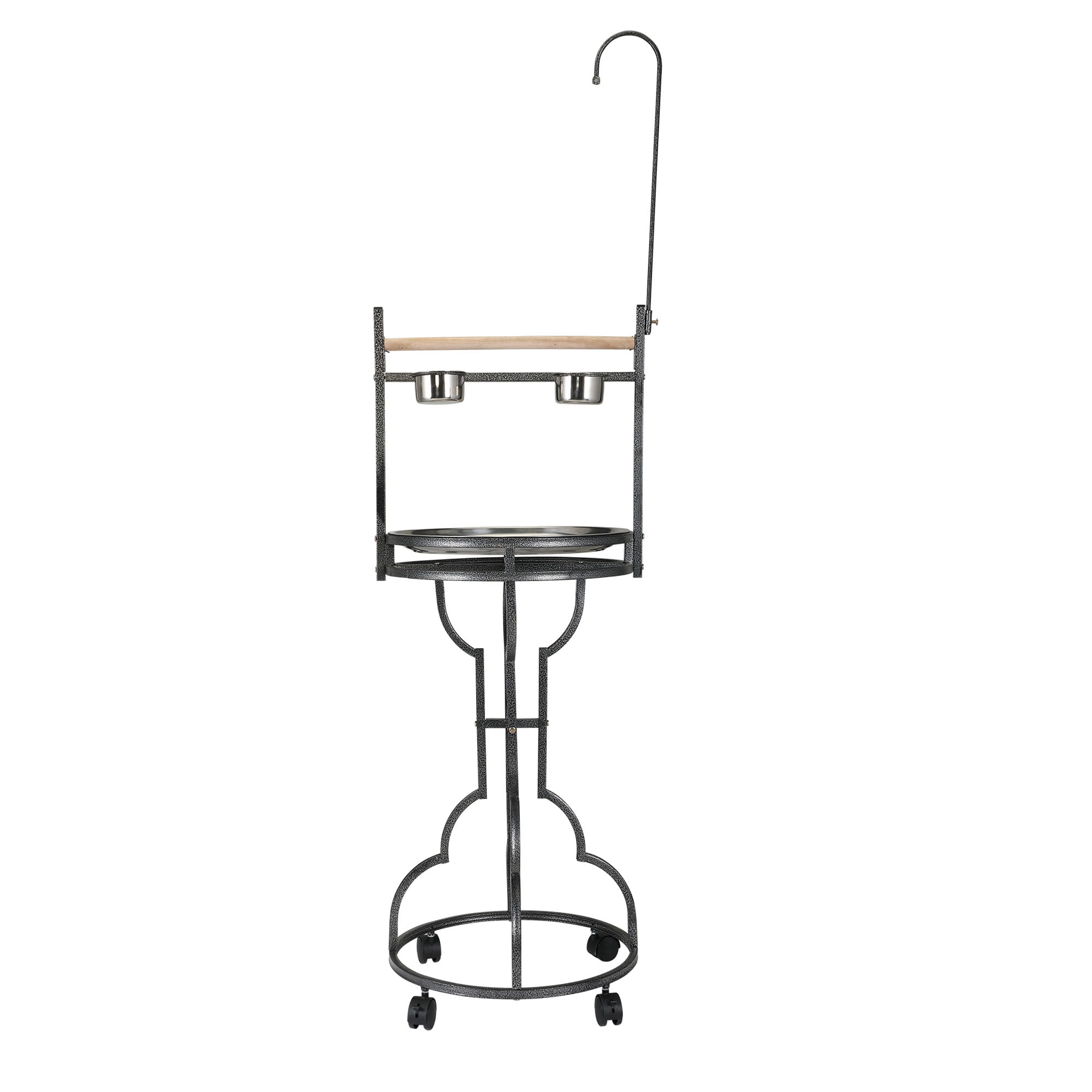 Lowestbest Pushable Bird Stand, Tubular Metal Suspension Birdcage Stand Integrated Bird Stand, Black Floating Silver Lowestbest Pushable Bird Stand, Tubular Metal Suspension Birdcage Stand Integrated Bird Stand, Black Floating Silver