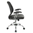 thumbnail image 3 of Screen Back Chair in Black Faux Leather with Chrome Padded Arms, 3 of 5