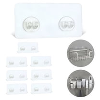 ACDANC 8 Pack Adhesive Hooks Replacement for Shower Shelf,Strong Self Adhesive Hooks for Bathroom,Shower Caddy,Soap Dish,No Drilling,Kitchen Accessories (Double Hook)