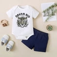 thumbnail image 3 of OLLUISNEO 6-9 Months Infant Baby Boys Clothes Baby Boys Short Sleeve Romper Top + Shorts 2Pcs Outfits Set White, 3 of 9