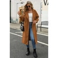 thumbnail image 4 of Lapel Collar Double Breasted Women's Winter Elegant Coats Long Notched Pea Coat, 4 of 8