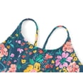 thumbnail image 2 of Serdomi Girls Cutout One Piece Swimsuit - Adjustable Straps Big Kid Floral Print Bathing Suit with Cross Back Size 10, 2 of 7
