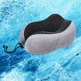 thumbnail image 2 of Oreiller de Voyage, Soutien de Cou en Mousse à Mémoire de Forme Confortable pour Avion Gris, 2 of 7