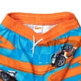 thumbnail image 6 of Hot Wheels Toddler Boys' 2-Piece Swimwear Rash Guard and Swim Trunks Set Royal Blue Orange, 6 of 6