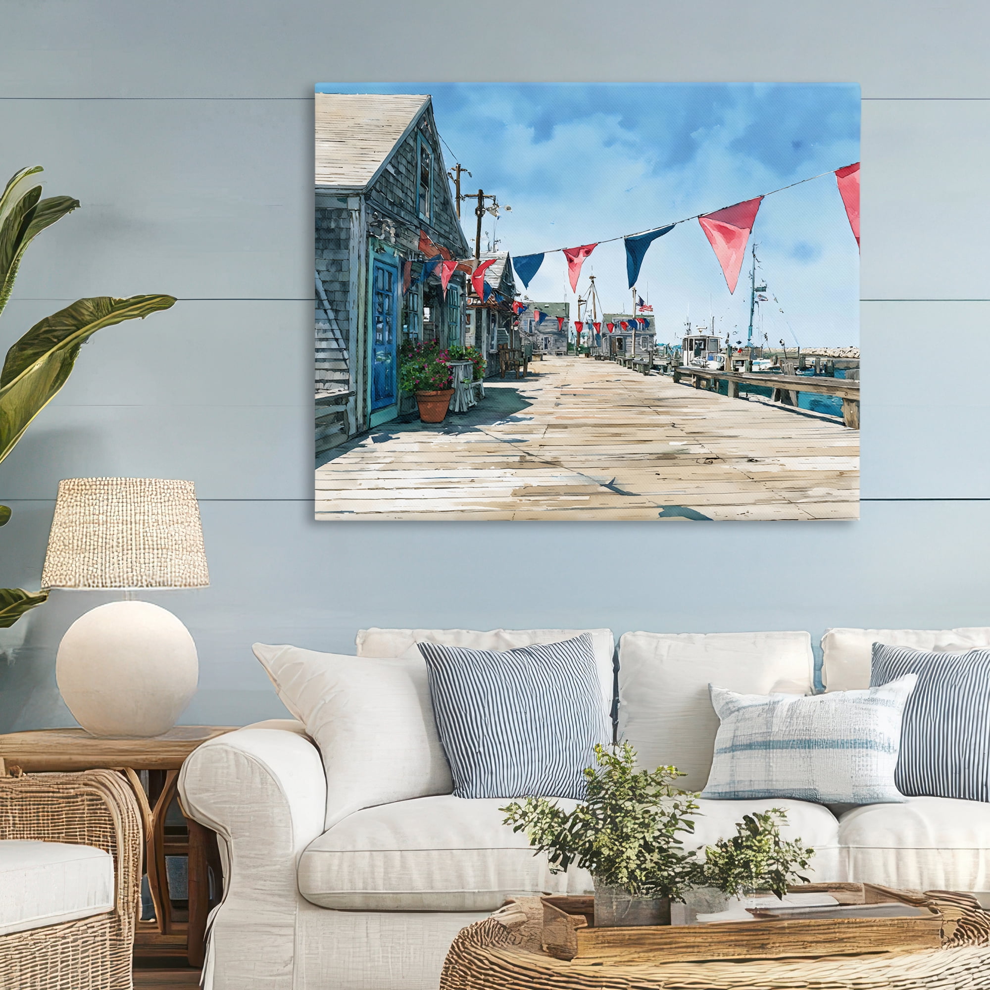 Stupell Industries Seaside Fishing Wharf Canvas Wall Art, design by Franklyn Gregory
