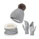 thumbnail image 3 of Conjunto de Gorro Bufanda y Guantes Jinwen de Invierno Gris, 3 of 8
