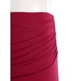 thumbnail image 5 of iiniim Women Dance Long Skirt Ankle Length Side Split Ruched Skirt with Built-in Shorts for Performance Competition C Burgundy M, 5 of 7