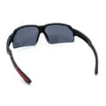 thumbnail image 7 of Xloop Mens Baseball Half Rim Rectangular Wrap Around Sport Plastic Sunglasses [Black Red Accent], 7 of 7