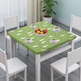 thumbnail image 3 of Green Christmas Tree Pattern Square Fitted Tablecloth with Elastic Edge,Square Table Cover,Washable Elastic Table Cover for Home Kitchen Party Decor 36"x36", 3 of 6