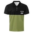 thumbnail image 4 of Zylanna Men's Golf Polo Shirts, Short Sleeve Printed Turn Down Collar Fashion Business Casual Pullover Tee for Men Army Green Size S, 4 of 4
