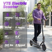 VOLTVOGUE VV-5 Adult Folding Electric Scooter, 350W Motor 19MPH, 15 Miles Range, 8.5 Solid Tire Commuter E Scooter with APP