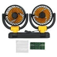 thumbnail image 2 of Dual Head Car Fan, DC Brushless Motor Dashboard Mount 360 Degree Rotation Car Mounted Dual Head Fan Powerful  for Vehicle, 2 of 8