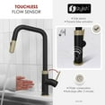 thumbnail image 3 of Stylish Single Handle Matte Black with Gold Pull Down Touchless Kitchen Faucet K-150NGM, 3 of 13