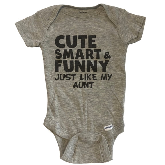Cute Smart And Funny Like My Aunt Funny Baby Bodysuit - Grey