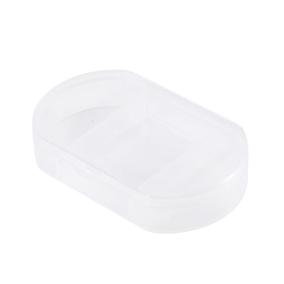 Unique Bargains 1 Pc 3 Compartments Pill Case Durable for Travel Clear