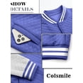 thumbnail image 4 of Colsmile Mens Varsity Jacket Lightweight Outerwear Jacket Causal Waffle Letterman Bomber Jackets Baseball Coat, 4 of 7