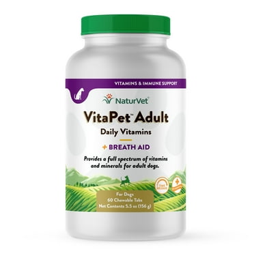 NaturVet Dog VitaPet Adult   Breath Aid, Time Release Tab, 60 Count