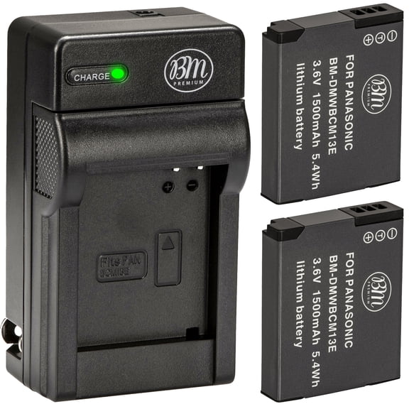BM 2 DMW-BCM13E Batteries and Charger for Panasonic Lumix DC-TS7, DMC-FT5A LZ40 TS5 TS6 TZ37 TZ40 TZ41 TZ55 TZ60 ZS27 ZS30 ZS35 ZS40 ZS45 ZS50 Cameras