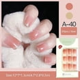 thumbnail image 3 of Set de 24 piezas cortas de uñas acrílicas, estilo dulce y fresco, 3 of 5
