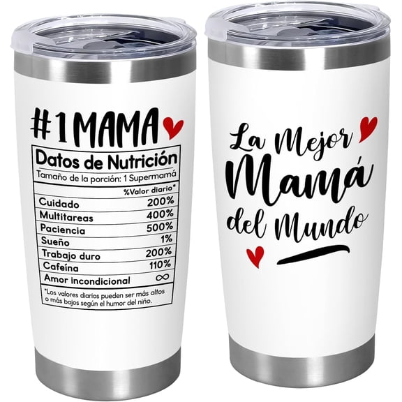 Birthday Gifts for Mom from Daughter Son - 20 oz Stainless Steel Tumbler with Lid - Mothers Day Birthday Gifts for Mom Mama Mother in Law Stepmom, Regalos para Mamá Tumblers for Women