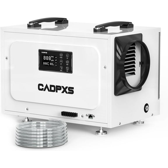 CADPXS Crawl Space Dehumidifier with Pump, 125 Pints Commercial Dehumidifiers with Drain Hose, Dehumidifier for Crawlspace, Basements & Water Damage Use, Auto Defrost, Memory Restart, cETL Listed