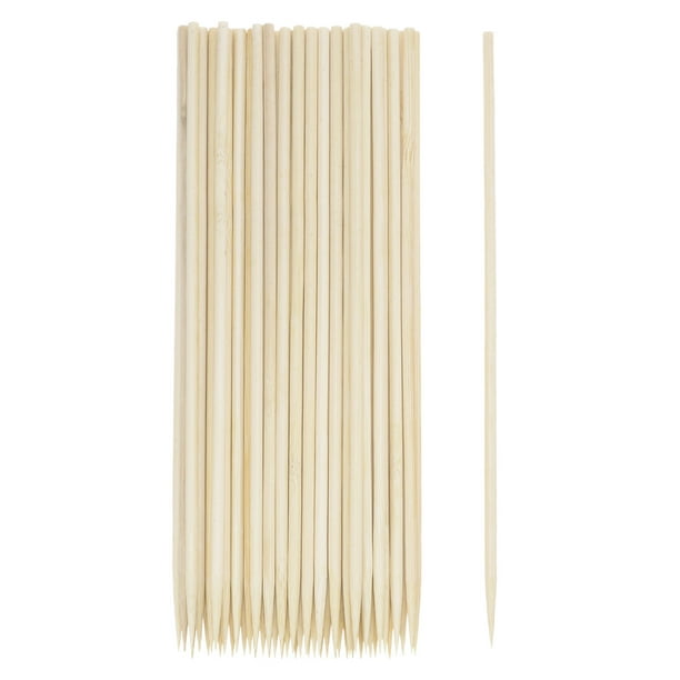 Uxcell 200pcs Brochetas de Bambú 10 Pulgadas 4mm Diámetro Palillos de Cóctel de Madera Natural