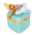 thumbnail image 4 of Dekaim-joyero Con Estatuilla De Pájaro, Mini Soporte De Joyería Con Bisagras De Metal Decorativo Pintado A Mano Para Anillos, Pendientes Y Collares(Azul), 4 of 5