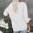 thumbnail image 4 of Womens Loose Sweatshirts Curved Side Split Hem Casual Trendy Pullover Tops Solid Color Long Sleeve Fall Clothes (L, White), 4 of 7