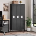 thumbnail image 6 of Garvee Lockers for Employees, 72" Metal Storage Cabinets with 3 Doors & 9 Hooks for Home, Office, Gym, School, Black, 6 of 9