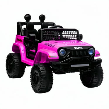 BKIRNP Kids Electric Car Ride On Truck 12V Powered 4-Wheel Car w/ Remote Control MP3 LED Lights Bluetooth Music for Kids 2 