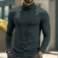 thumbnail image 5 of TOUMENY Men High Neck Top Long Sleeve Slim Fit Solid Casual Sweater Pullover Cotton Fashion Breathable Quick Dry Winter Sweater Dark Gray M, 5 of 6