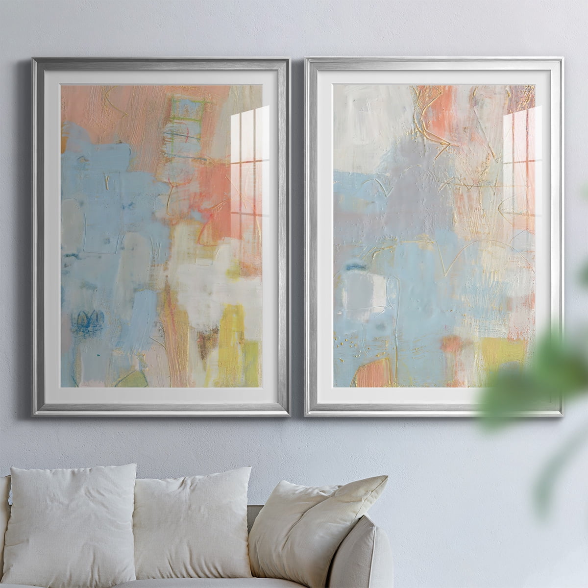 Wexford Home Cully I Premium Framed Print, 18.5" x 24.5" - Ready to Hang, Silver (Set of 2)