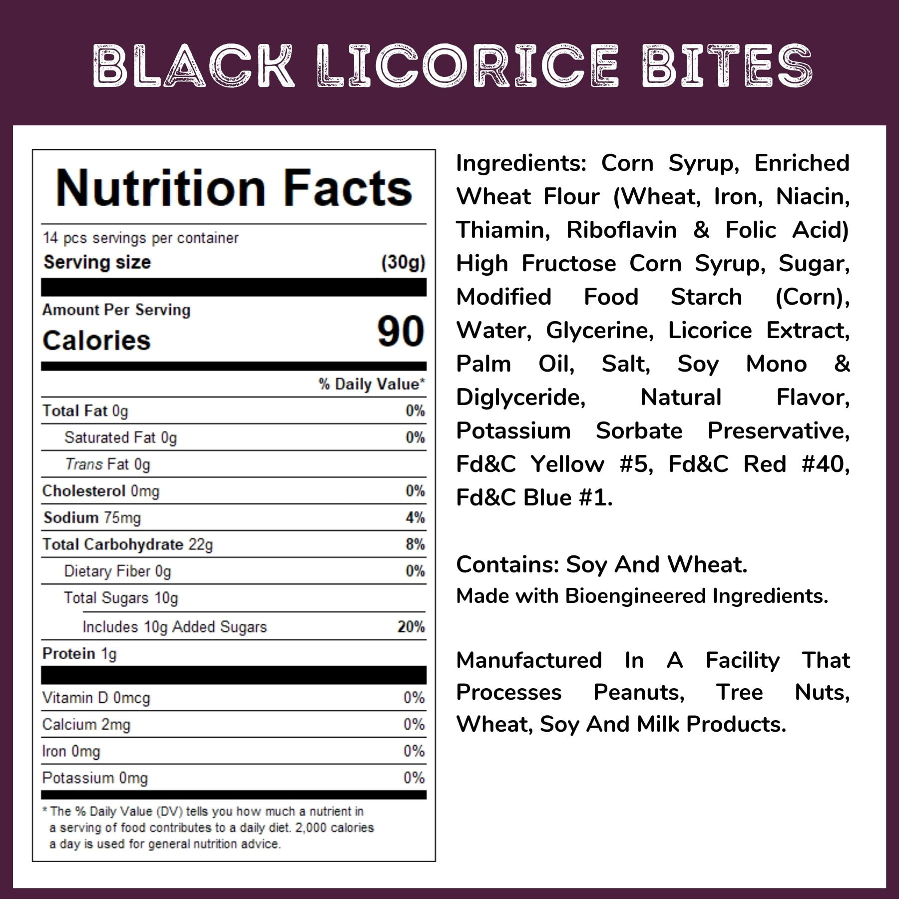 WinCrest Bulk Black Licorice Bites - 5 Lb Case