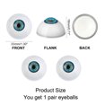 thumbnail image 2 of 1 Pair Half Round Eyeballs 3.3cm/1.3inch - Realistic Acrylic Fake Eyes For Halloween Props, Dolls Crafts, Cosplay, And Party Decoration Compatible With The TPE And Silicone Doll's Eyes, 2 of 9