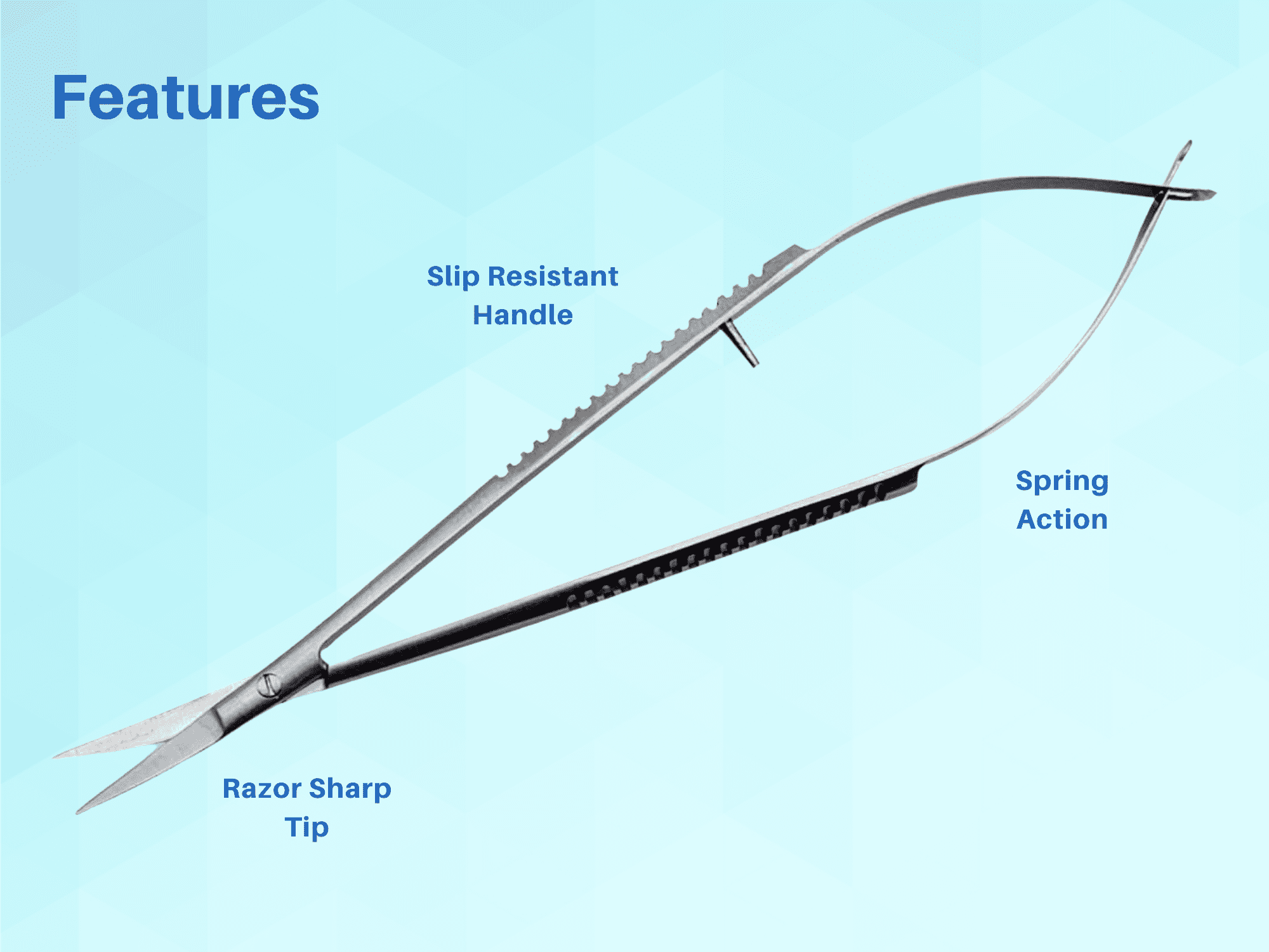3 Pcs Micro Scissors 5.5" Straight Castroviejo Stitch Cutting Sharp Silver by Wise Linkers Brand