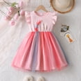 thumbnail image 1 of Robe Fille à Volants Sans Manches Robe en Tulle pour Filles Robes d'Été pour Filles Robe d'Anniversaire Tenue Bébé Fillette 3-4 Ans, 1 of 5