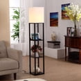 thumbnail image 4 of Brightech Maxwell Lampadaire Tour Debout avec Étagères et Port USB, Noir, 4 of 10