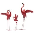 thumbnail image 1 of Miumaeov 3Pcs Hand-welded Flamingo Statue Bird Sculpture Figurine Yard Art Ornaments, 1 of 10
