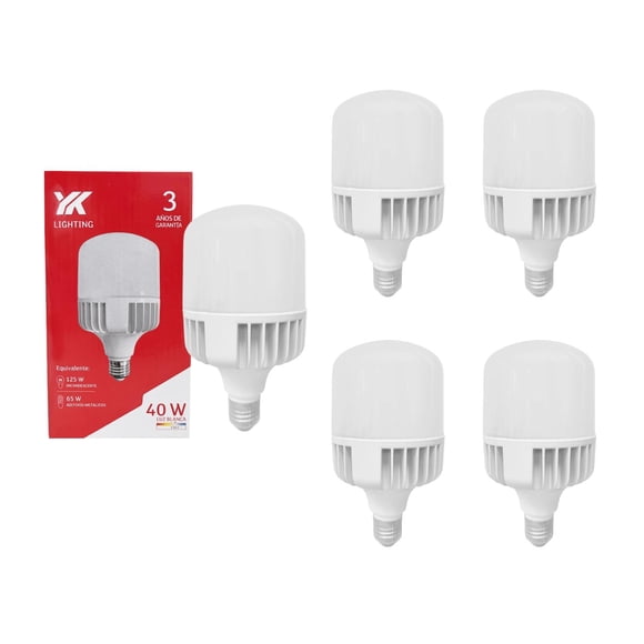 Pack 5 Focos Led De Alta Potencia 40 w Luz Fría Luz Blanco