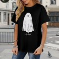 thumbnail image 2 of Women's Crew Neck Fall Halloween Oh Sheet Ghost Graphic Casual Thanksgiving Tops, 2 of 5